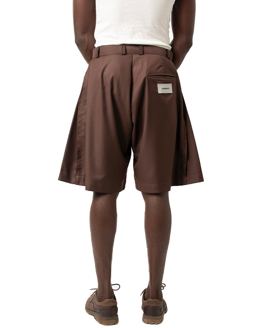 FLARED SHORTS in brown