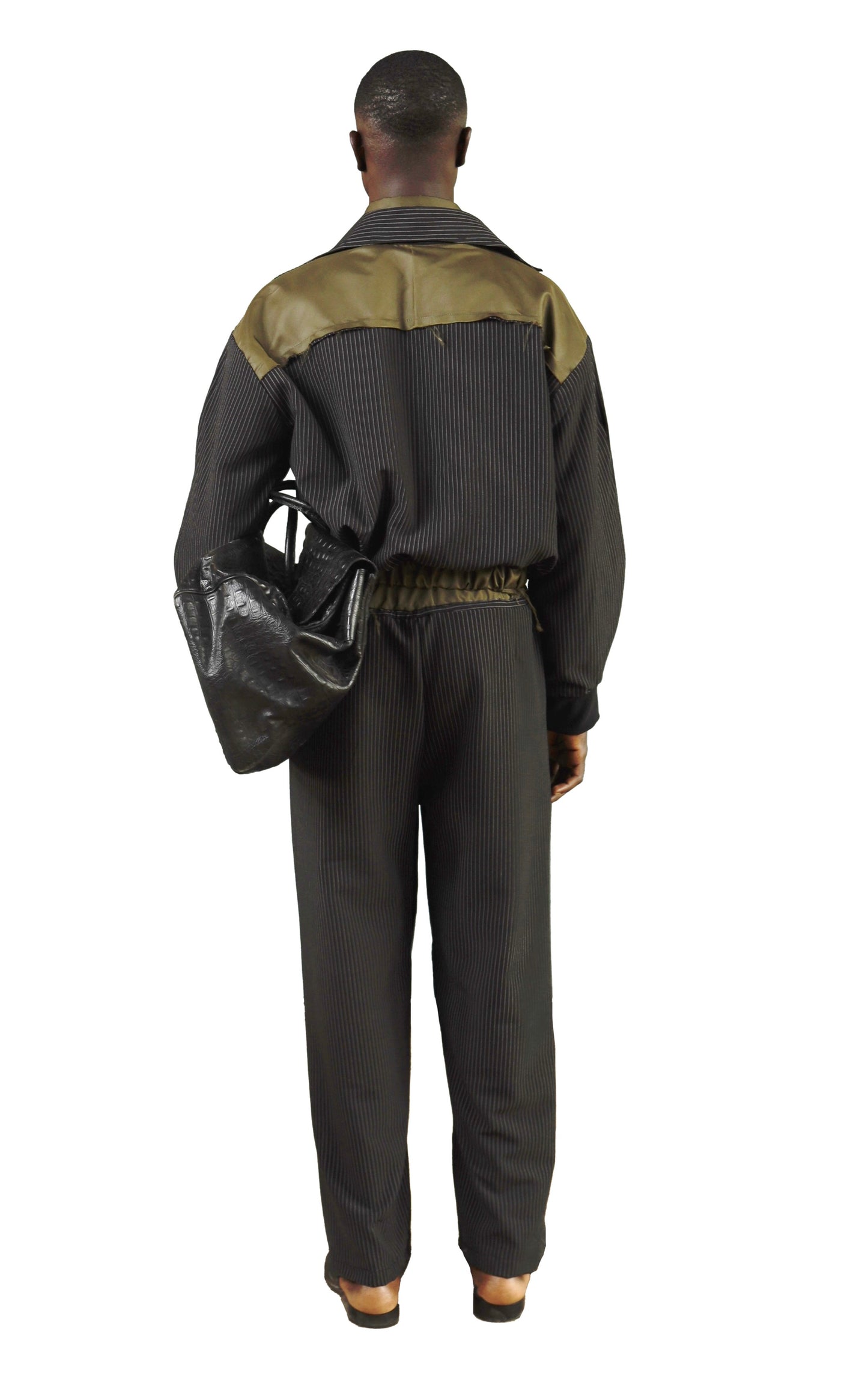 PINSTRIPE TROUSERS in black