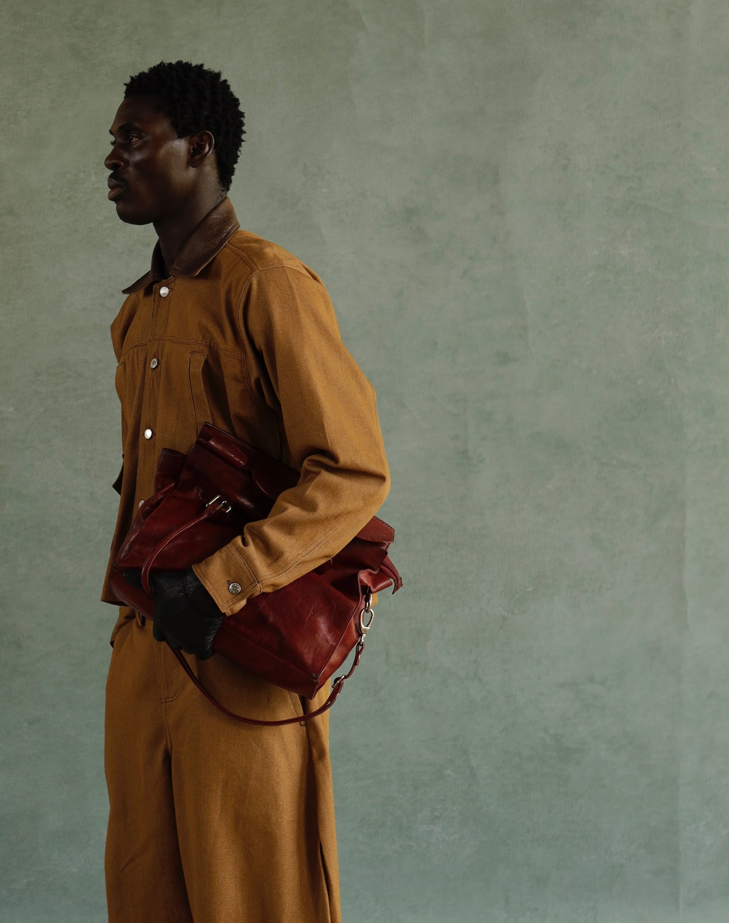ABOSSEY-OKAI DENIM JACKET in burnt sugar