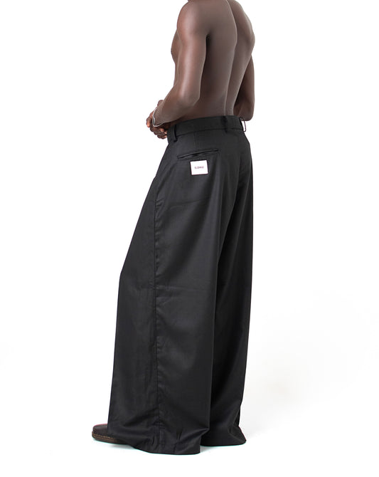 CASHMERE PLEATED TROUSERS in black