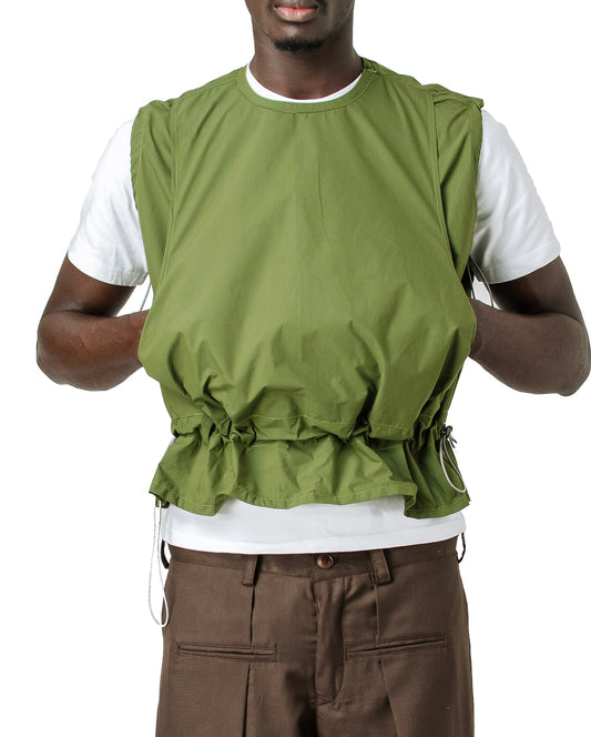 CARPENTER DRAWSTRINGS VEST in forest green