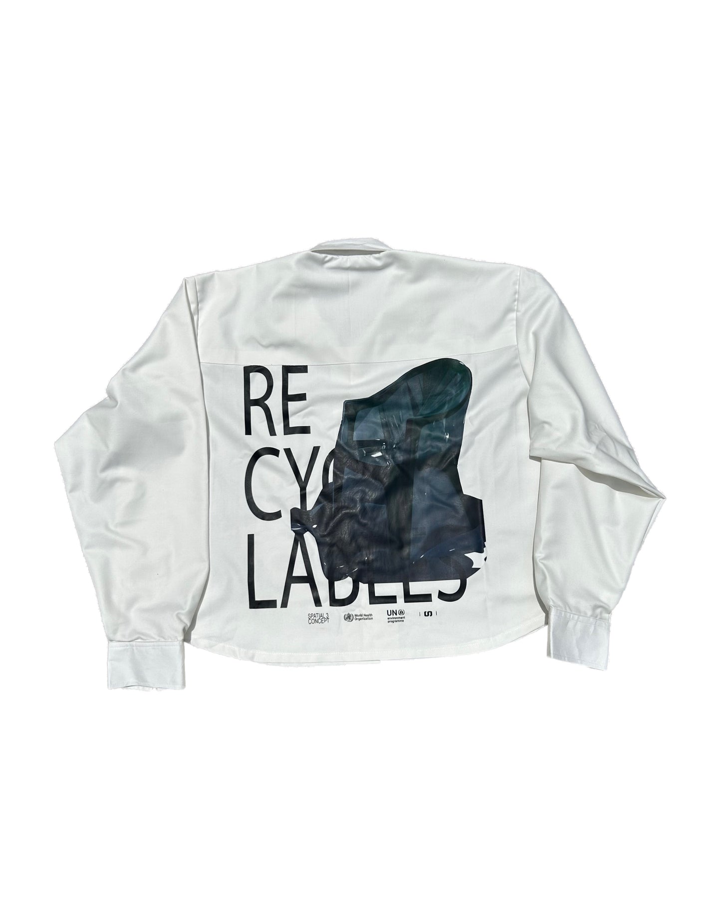 RECYCLABLES BUTTON UP SHIRT in off white