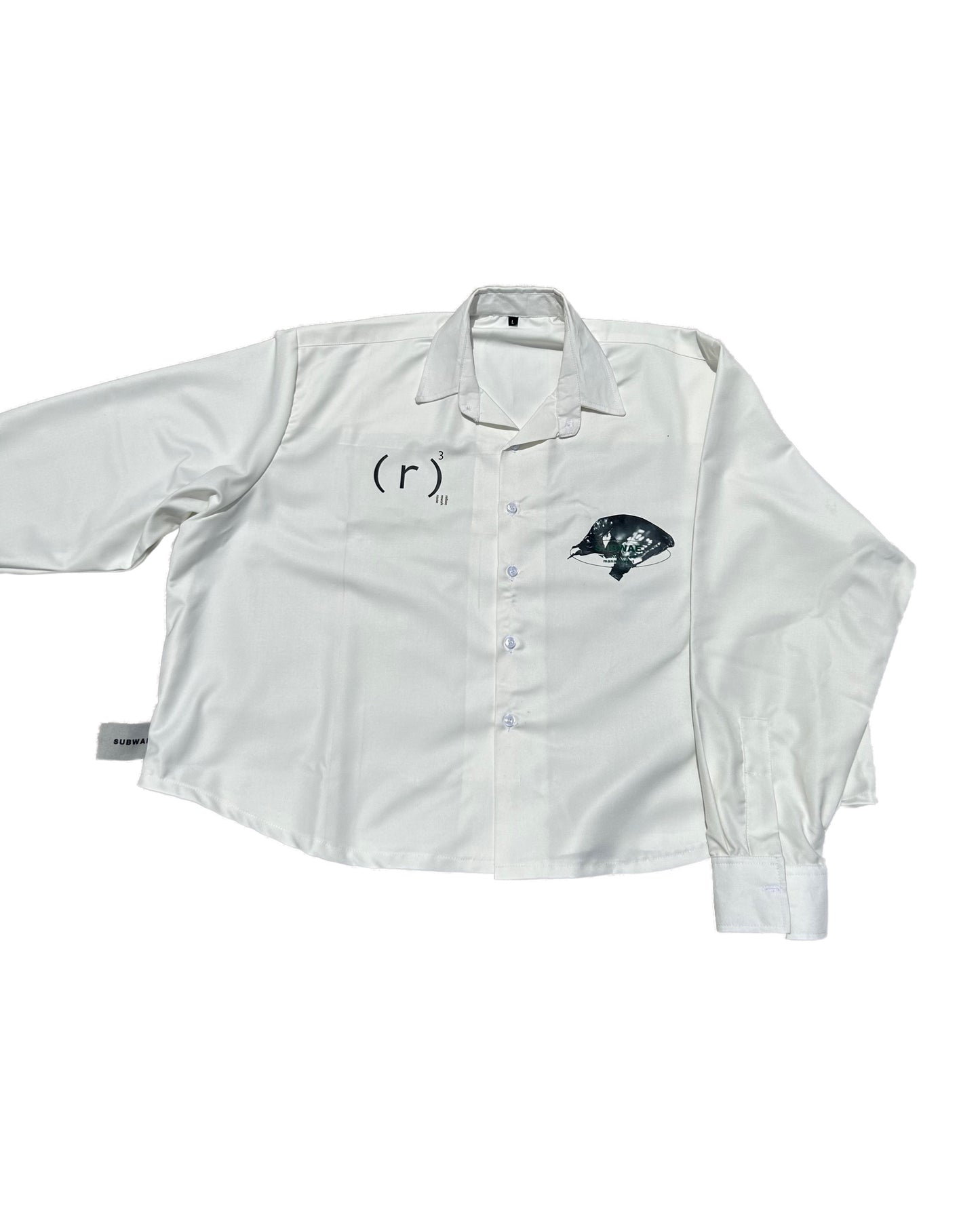 RECYCLABLES BUTTON UP SHIRT in off white