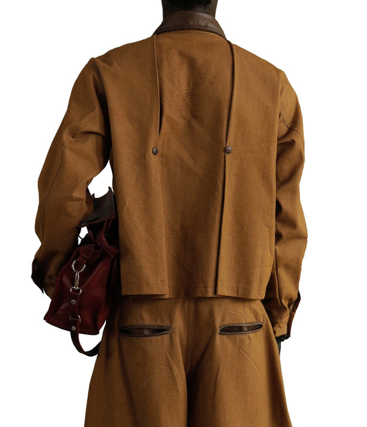 ABOSSEY-OKAI DENIM JACKET in burnt sugar