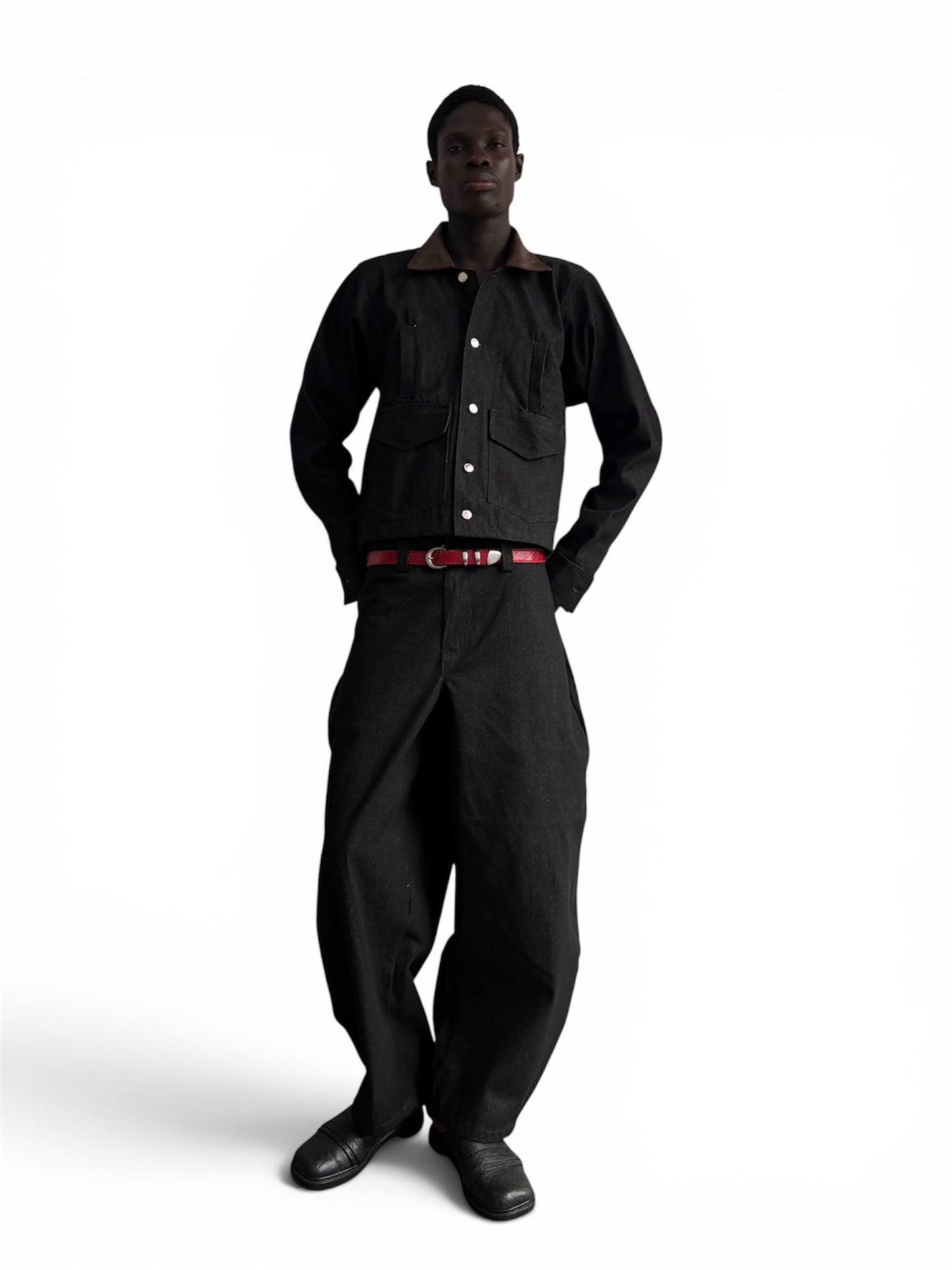 ABOSSEY-OKAI DENIM TROUSERS in black