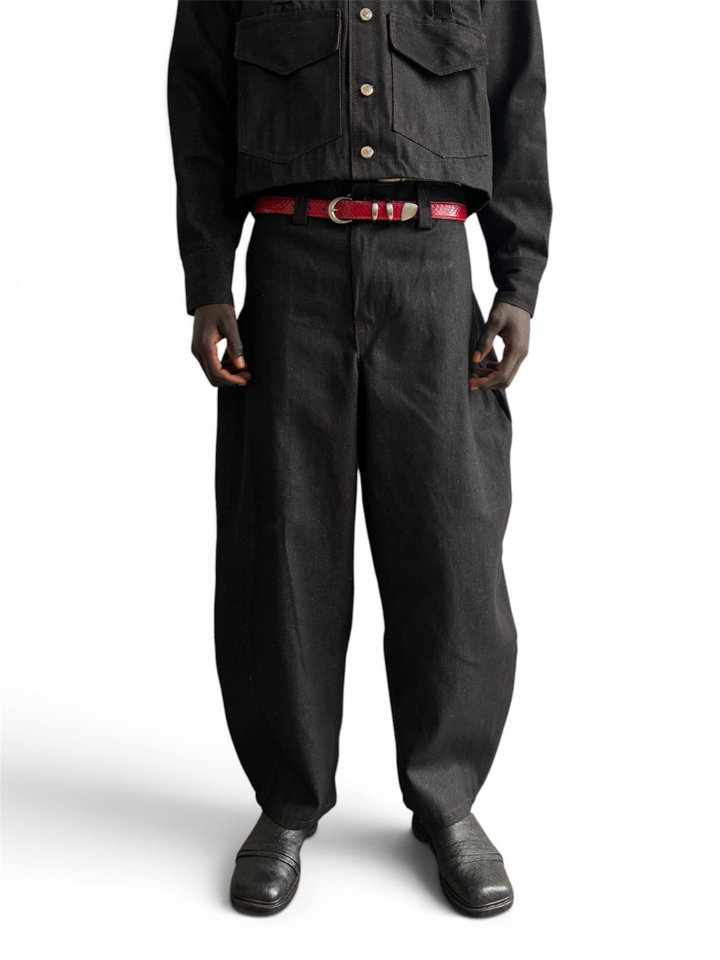 ABOSSEY-OKAI DENIM TROUSERS in black