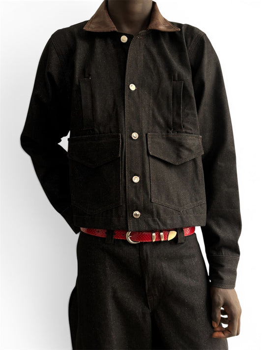 ABOSSEY-OKAI DENIM JACKET in black
