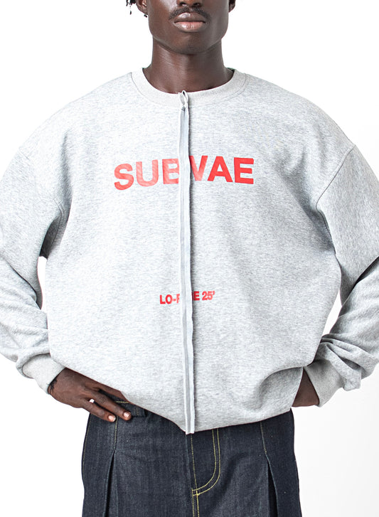 LO-FI EDGE SWEATSHIRT in grey (red logo)