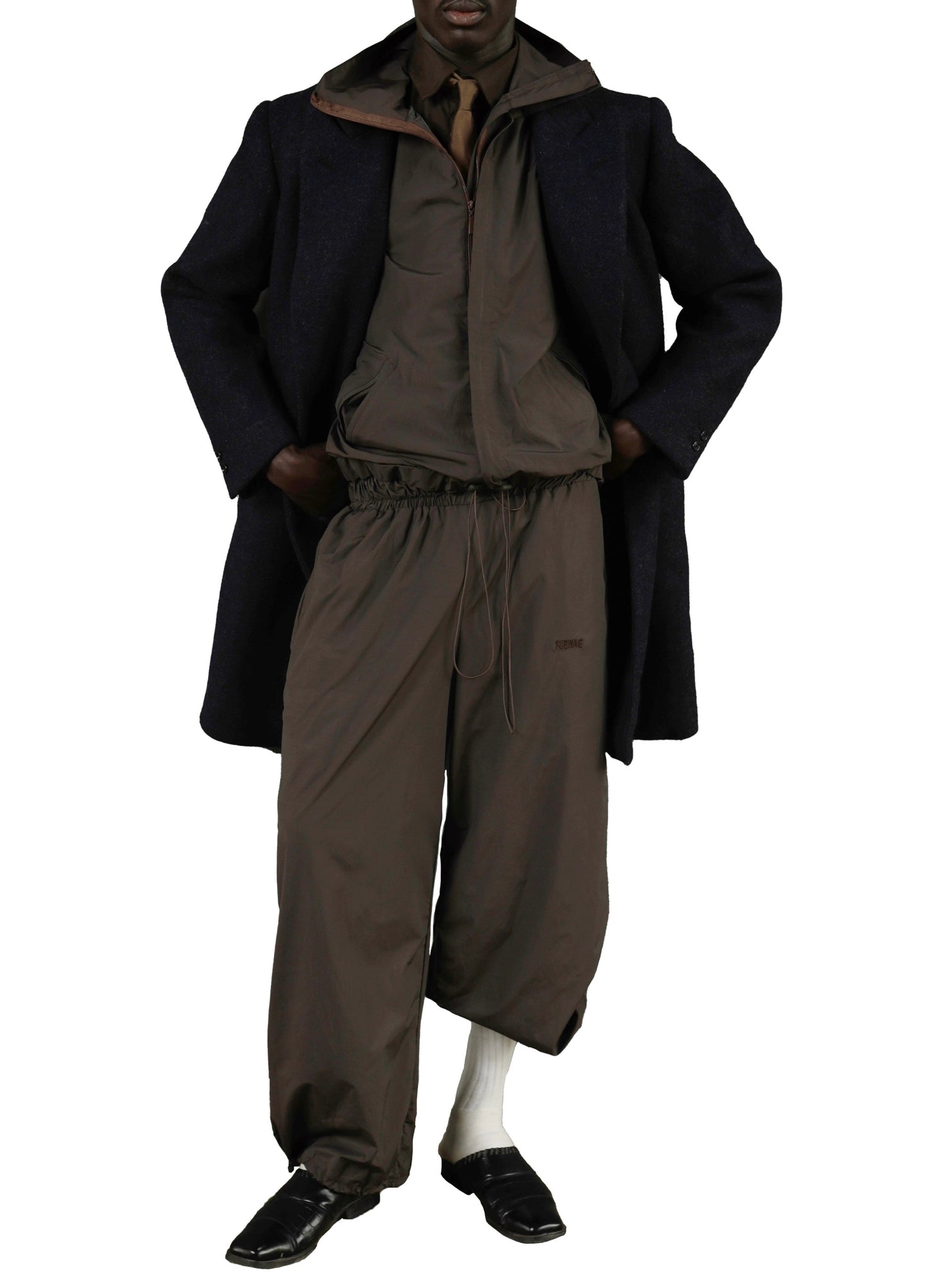 ASAASE TRACKSUIT TROUSERS in dark brown