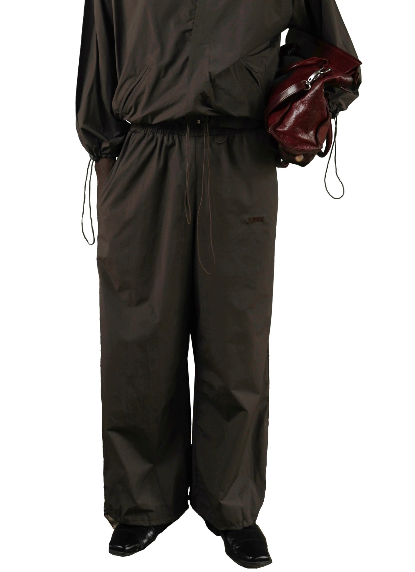 ASAASE TRACKSUIT TROUSERS in dark brown
