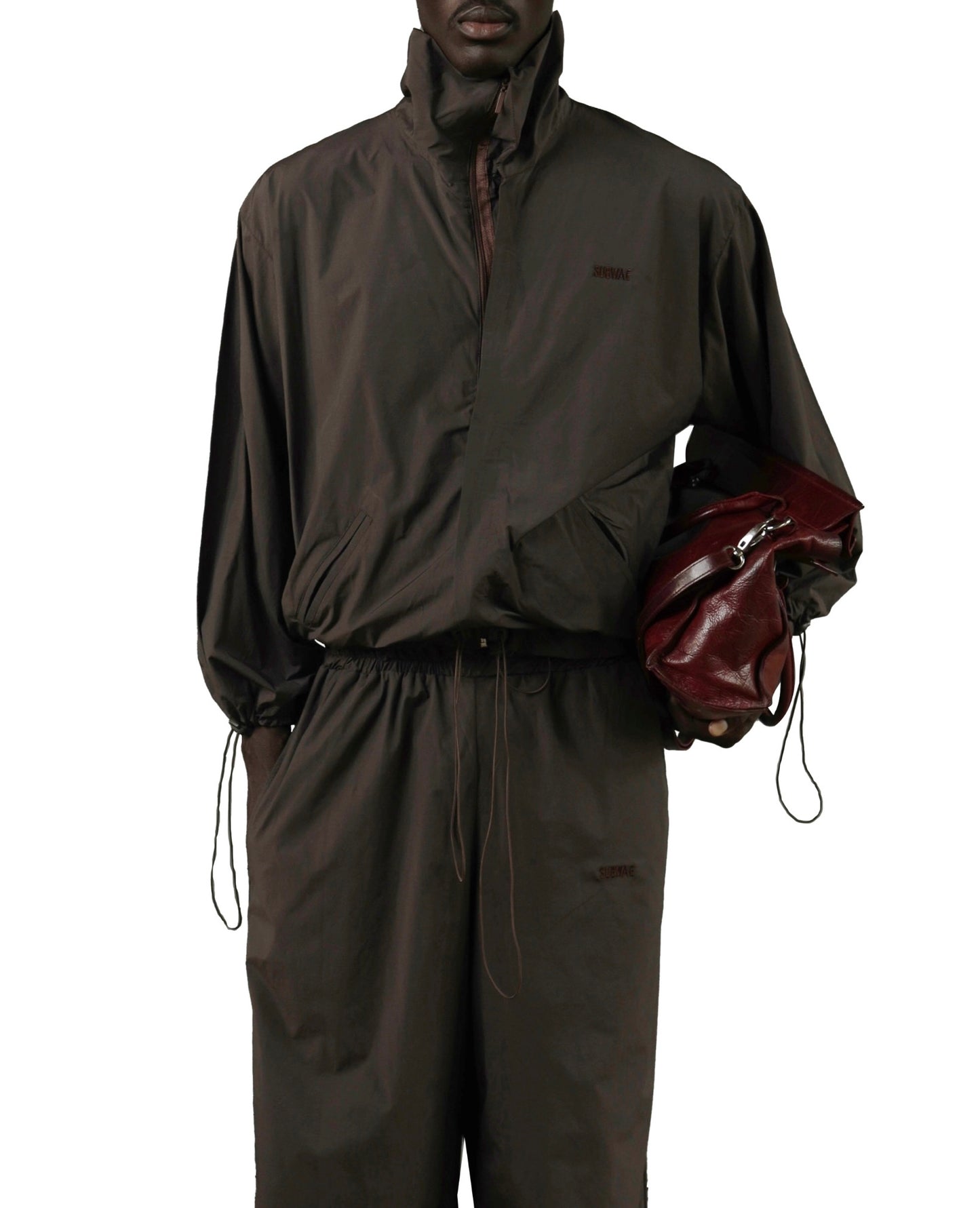 ASAASE TRACKSUIT JACKET in dark brown