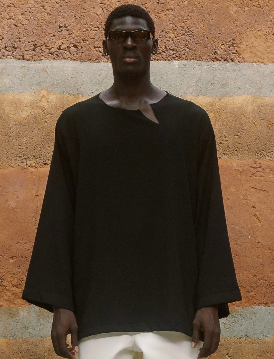 PARAMETRIC CREWNECK LONG SLEEVES in black