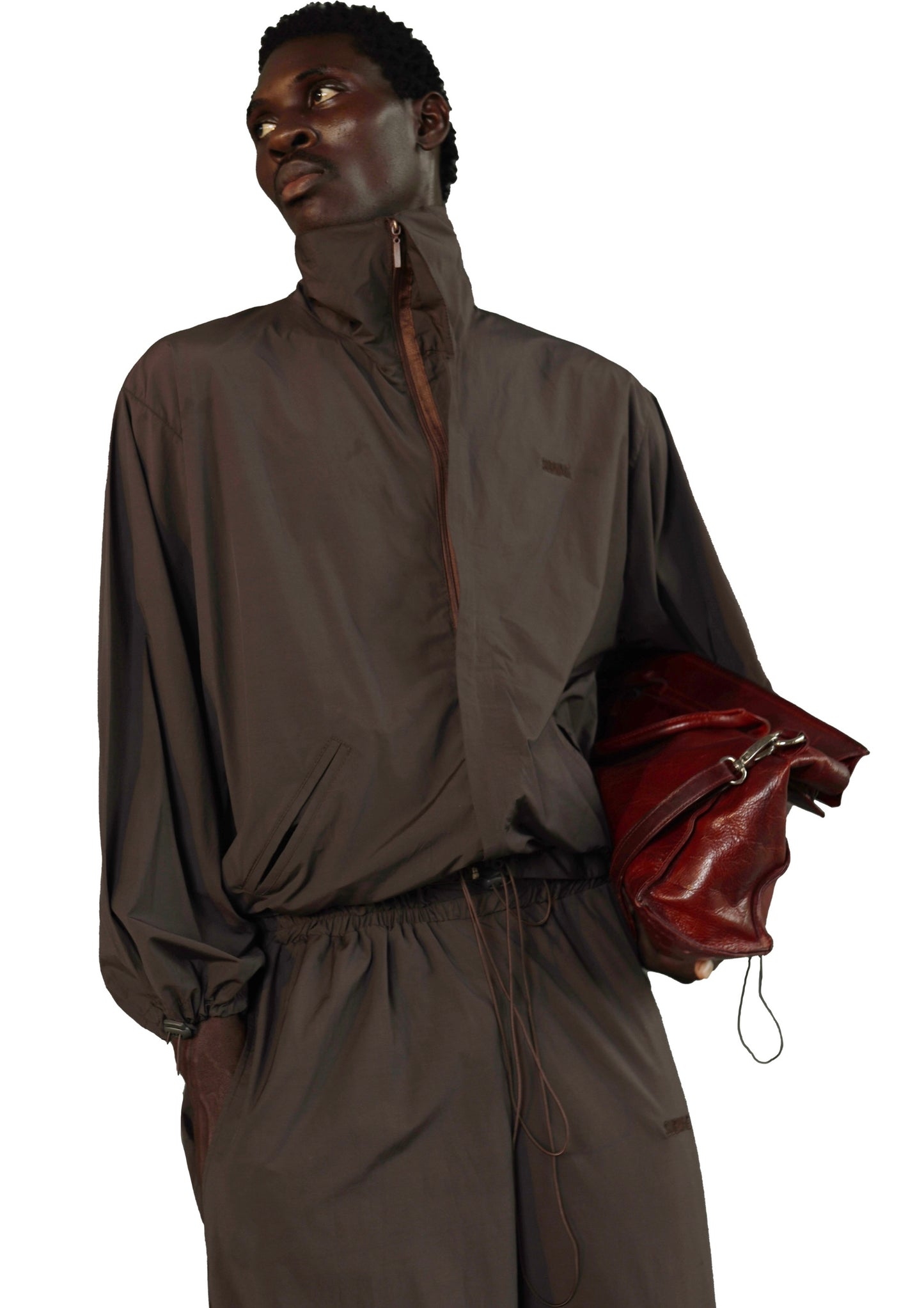 ASAASE TRACKSUIT TROUSERS in dark brown