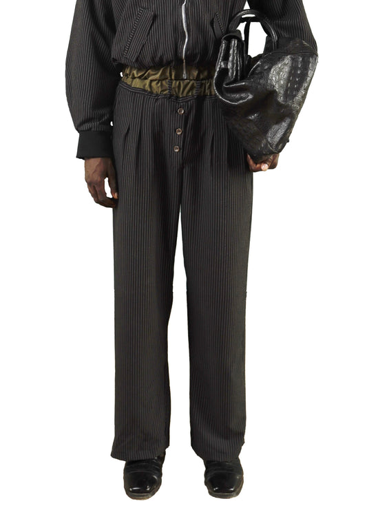 PINSTRIPE TROUSERS in black